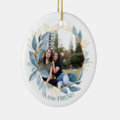 Botanische Marine Blue Friends Life's Beste Keramik Ornament (Rechts)