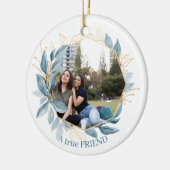 Botanische Marine Blue Friends Life's Beste Keramik Ornament (Links)