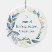 Botanische Marine Blue Friends Life's Beste Keramik Ornament (Hinten)