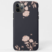 Botanische Marine und Rosa Rose mit modernem Chic Case-Mate iPhone Hülle (Rückseite)