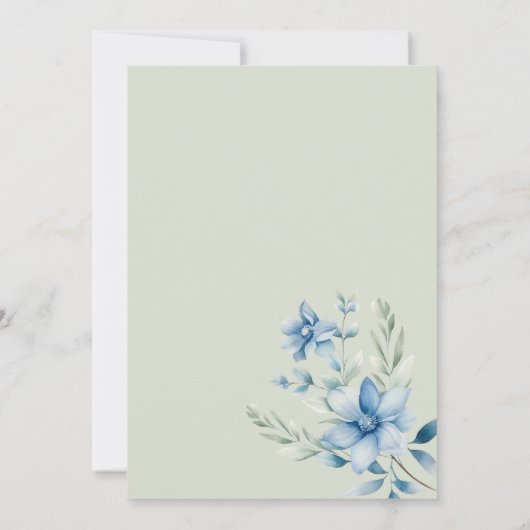 Botanische Marineblau Save the Date Einladung (Rückseite)