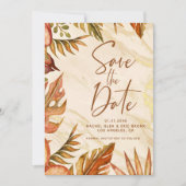 Botanische Marmorkarte im rustikalen Herbst Save t Ankündigung (Vorderseite)