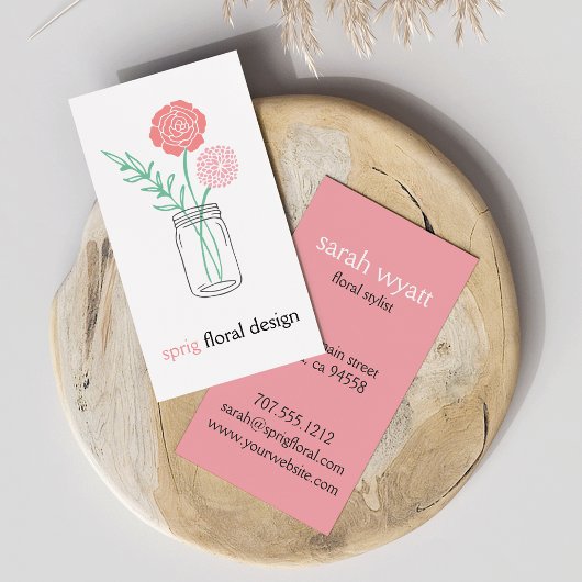 Botanische Mason Jar Business Cards Visitenkarte