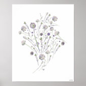 Botanische Mauer Blumenmuster Poster (Vorne)