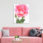 Botanische Mauer Rosa Blume Leinwanddruck (Insitu (Wohnzimmer))