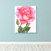 Botanische Mauer Rosa Blume Leinwanddruck (Insitu (Holzboden))