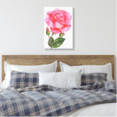 Botanische Mauer Rosa Blume Leinwanddruck (Insitu (Schlafzimmer))