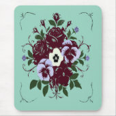 Botanische Mausmatte – Veilchenstrauß Mousepad (Vorne)