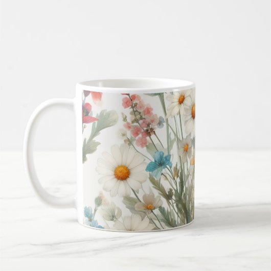 Botanische Medaille von Blume Kaffeetasse (Links)