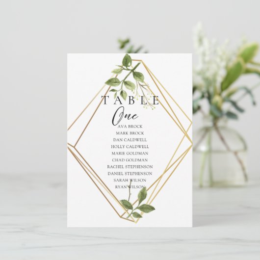 Botanische Mindestsitzkarte für die Tischnummer (Stehend Vorderseite)