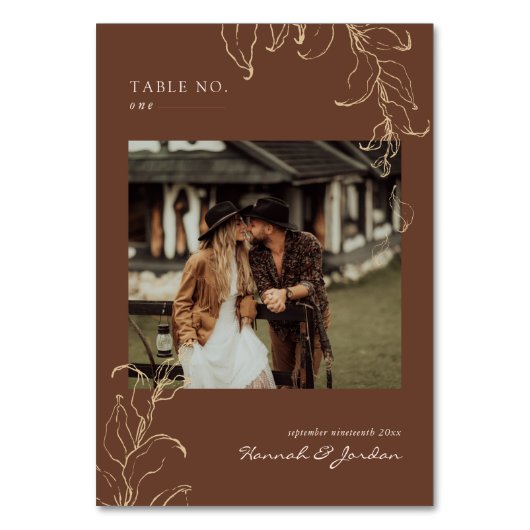 Botanische Minimal Terracotta | TISCHNUMMER (Rückseite)