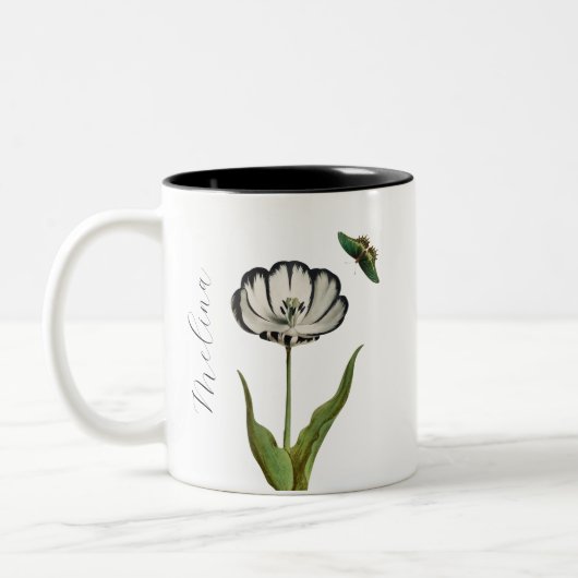 Botanische Minimalblume Zweifarbige Tasse (Links)