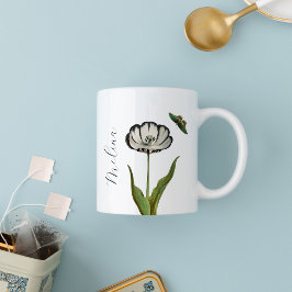 Botanische Minimalblume Zweifarbige Tasse