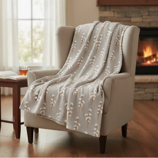 Botanische Minimalistische Baumwollabteilung Fleecedecke