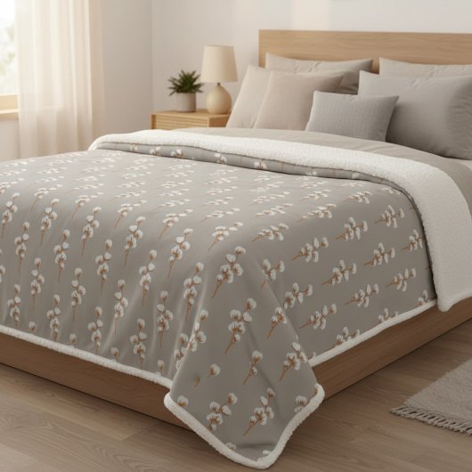 Botanische Minimalistische Baumwollabteilung Sherpadecke