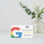 Botanische Minimalistische Google-Prüfkarte mit QR Visitenkarte (Stehend Vorderseite)