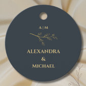 Botanische Minimalistische Hochzeit mit Charcoal V Geschenkanhänger