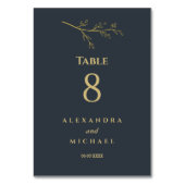 Botanische Minimalistische Hochzeit Tischnummer (Vorderseite)