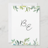 Botanische Minze dunkelgrüne Grünpflanzen Hochzeit Einladung (Rückseite)