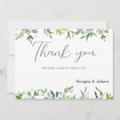 Botanische Minze dunkelgrünes Blattwerk Danke Einladung (Vorderseite)