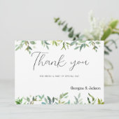 Botanische Minze dunkelgrünes Blattwerk Danke Einladung (Stehend Vorderseite)