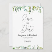 Botanische Minze, dunkelgrünes Blattwerk Save the  Einladung (Vorderseite)