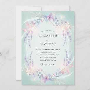 Botanische Minze Immergrün Wisteria Hochzeit Einladung