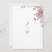 Botanische Minze Rosa romantische Hochzeit mit Blu Einladung (Rückseite)