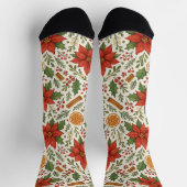 Botanische Mistelzweig-Klassiker-Blumen-Kunstmuste Socken (Oben)