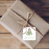 Botanische Mistletoe Elegante Landschaft Quadratischer Aufkleber