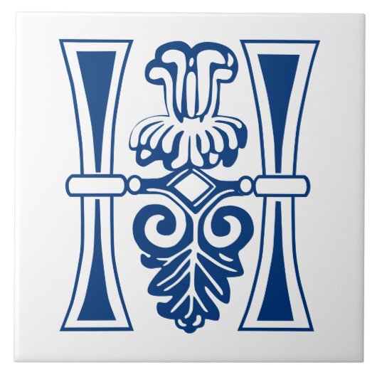 Botanische mittelalterliche Dekorative Hauptstadt Fliese (Vorderseite)