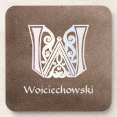 Botanische mittelalterliche Dekorative Hauptstadt Getränkeuntersetzer (Vorderseite)