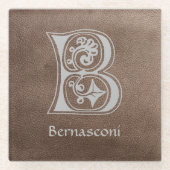 Botanische mittelalterliche Dekorative Hauptstadt  Glasuntersetzer (Vorderseite)