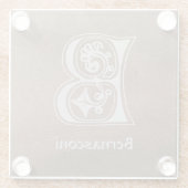 Botanische mittelalterliche Dekorative Hauptstadt  Glasuntersetzer (Rückseite)