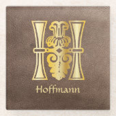 Botanische mittelalterliche Dekorative Hauptstadt  Glasuntersetzer (Vorderseite)