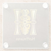 Botanische mittelalterliche Dekorative Hauptstadt  Glasuntersetzer (Rückseite)