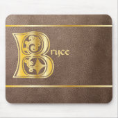 Botanische mittelalterliche Dekorative Hauptstadt  Mousepad (Vorne)