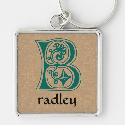 Botanische mittelalterliche Dekorative Hauptstadt  Schlüsselanhänger (Vorne)