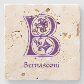 Botanische mittelalterliche Dekorative Hauptstadt Steinuntersetzer (Vorderseite)