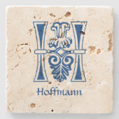 Botanische mittelalterliche Dekorative Hauptstadt  Steinuntersetzer (Vorderseite)