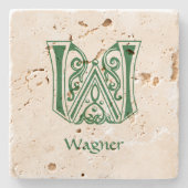 Botanische mittelalterliche Dekorative Hauptstadt Steinuntersetzer (Vorderseite)