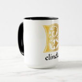 Botanische mittelalterliche Dekorative Hauptstadt  Tasse (Vorderseite Links)