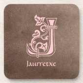 Botanische mittelalterliche Hauptstadt J Getränkeuntersetzer (Vorderseite)