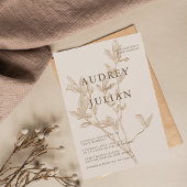 Botanische Mocha Leaf Wedding Einladung