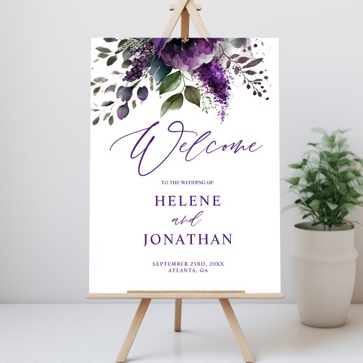 Botanische Moderne Elegante Hochzeit Willkommen Poster