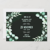 Botanische Moderne Eukalyptus Grüne Weihnachten Einladung (Rückseite)