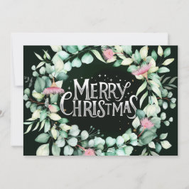 Botanische Moderne Eukalyptus Grüne Weihnachten Einladung