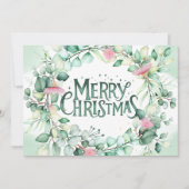 Botanische Moderne Eukalyptus Grüne Weihnachten Einladung (Vorderseite)