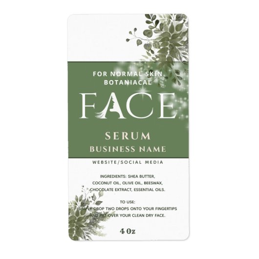 Botanische Moderne Funkeln FACE-Serumlabel (Vorne)