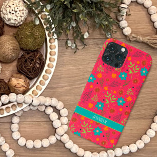 Botanische Moderne rosa Blütenmädchen Case-Mate iPhone Hülle
